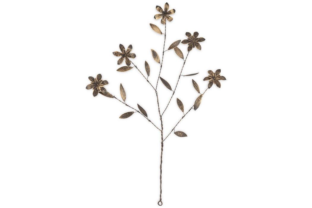 Svara Stem Flower Antique Brass