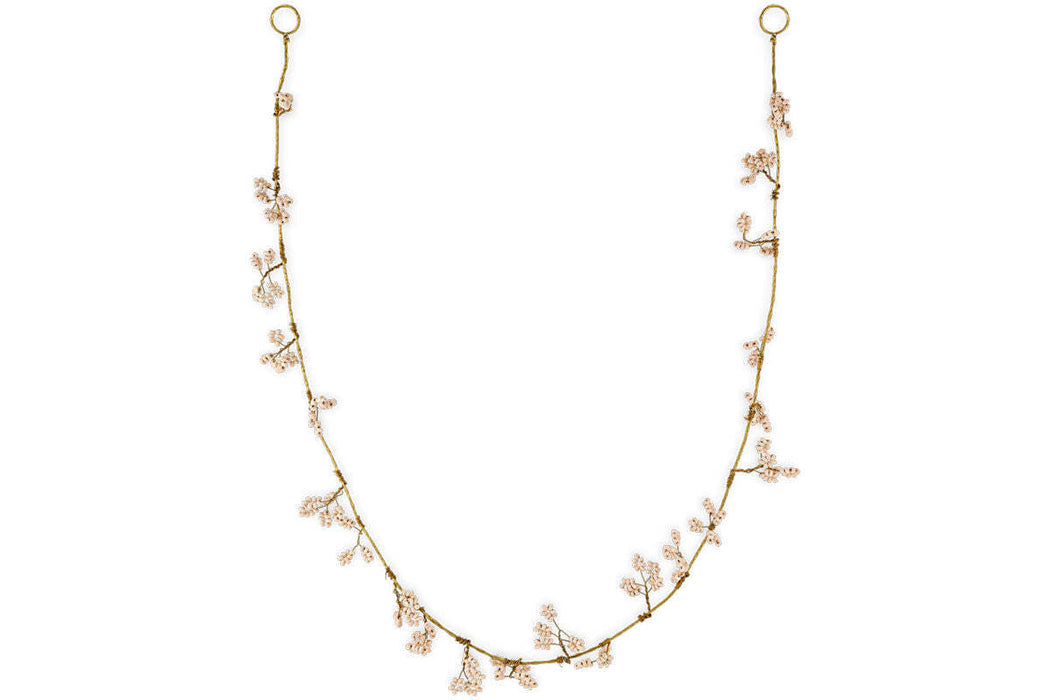 Tanu Mango Wood Beaded Garland Brass Natural