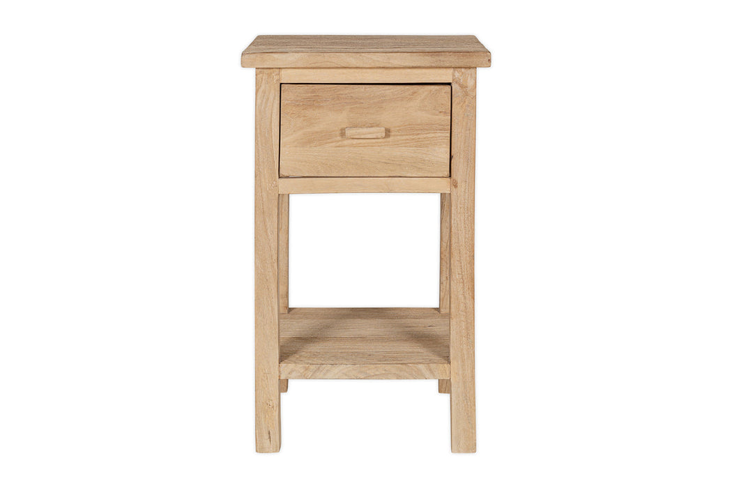 Vivan Grooved Bedside Table - Natural