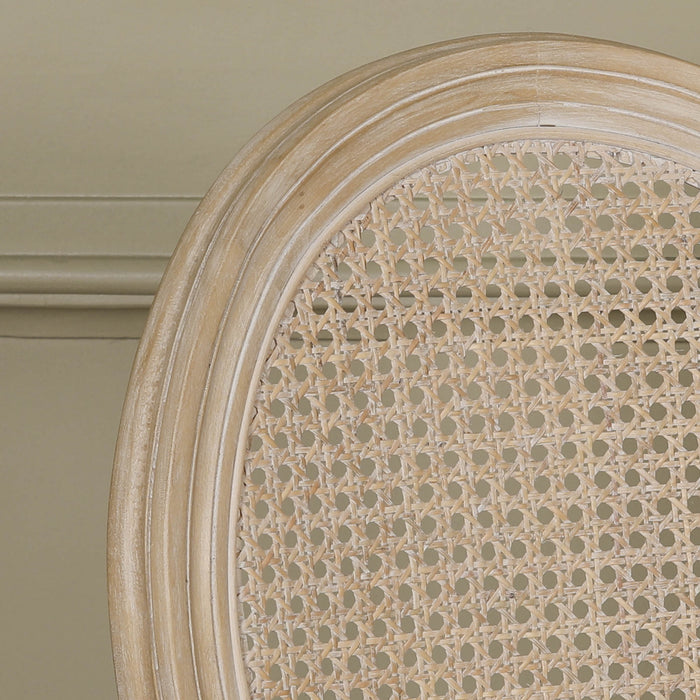 Light Wooden Louis Upholstered Dining Chair