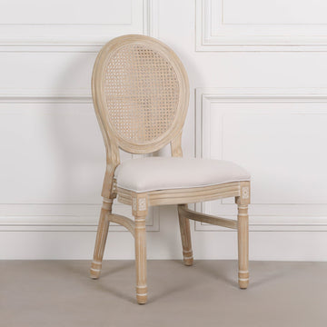 Light Wooden Louis Upholstered Dining Chair