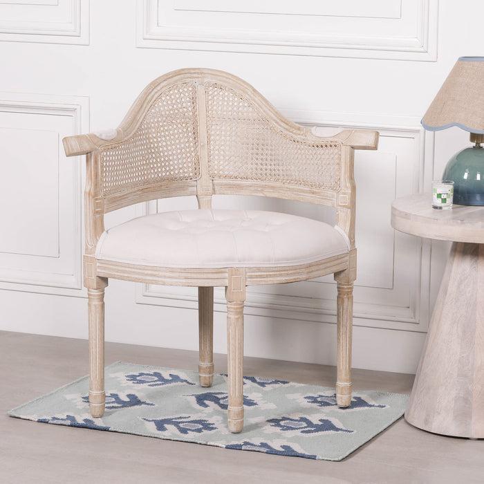 Wooden Louis Upholstered Corner Chair Copy