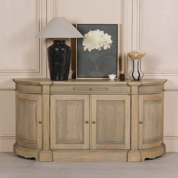 Rustic Wooden Fluted Buffet Sideboard