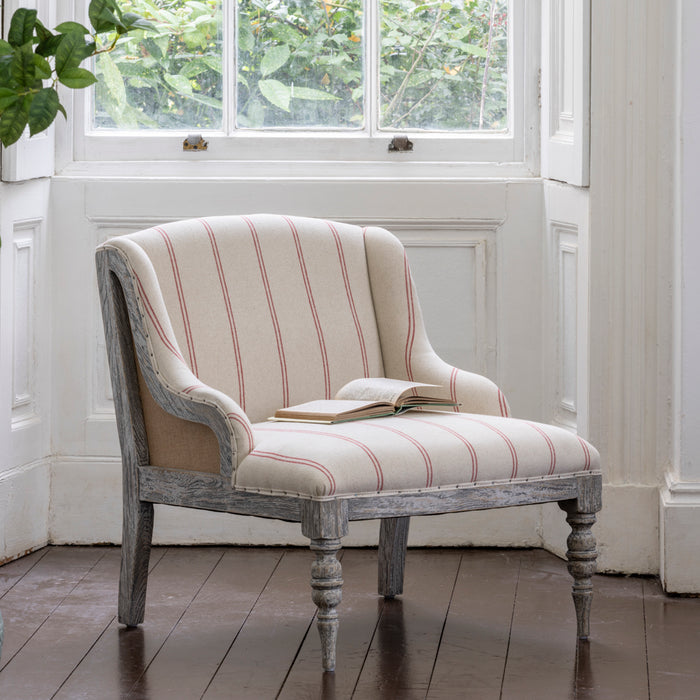 Margot Chair Ticking Stripe Red