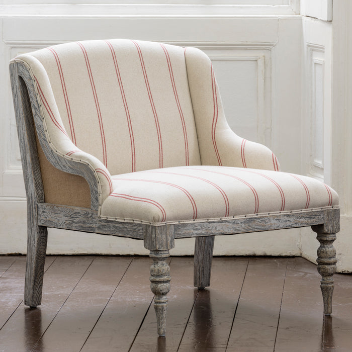 Margot Chair Ticking Stripe Red