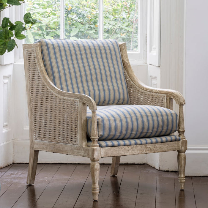 Batavia Chair Ticking Stripe Blue