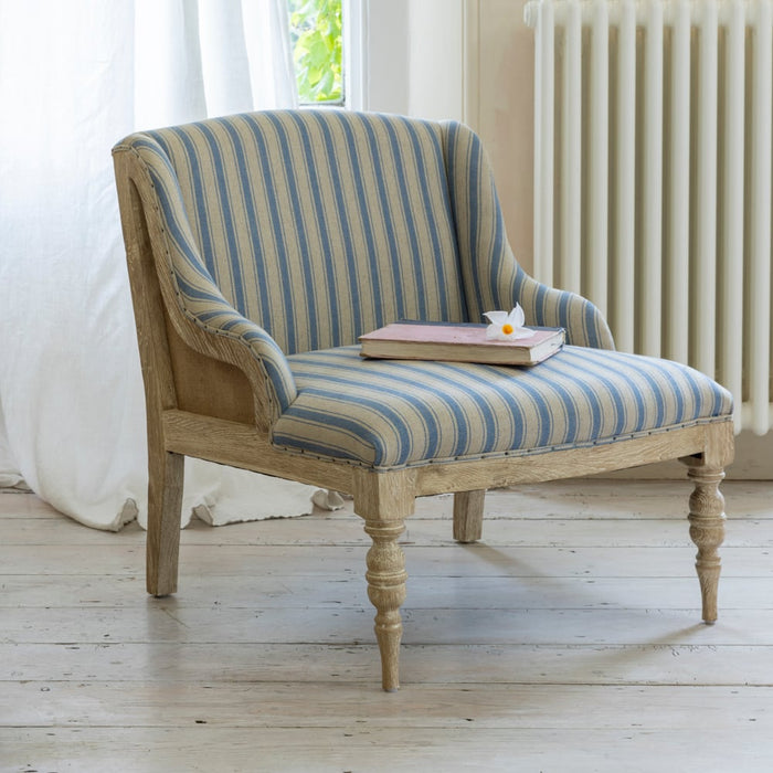 Margot Chair Ticking Stripe Blue