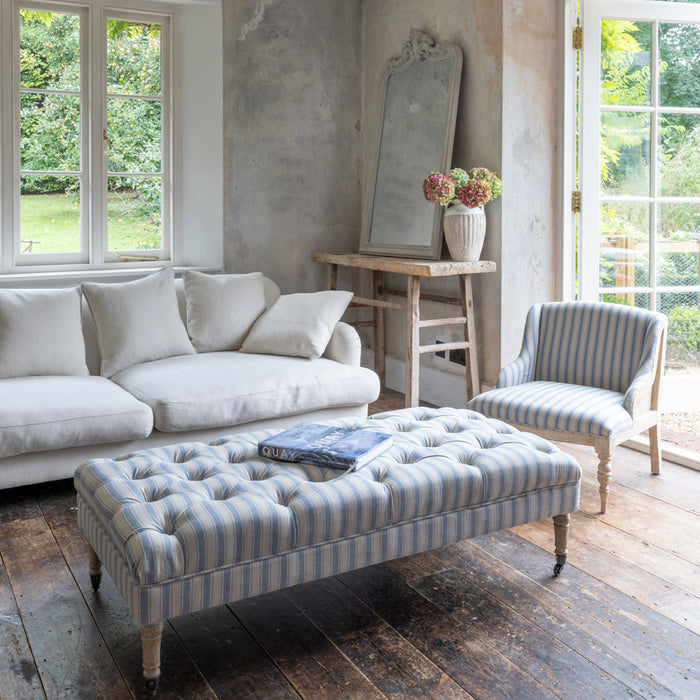 Ottoman Ticking Stripe Blue