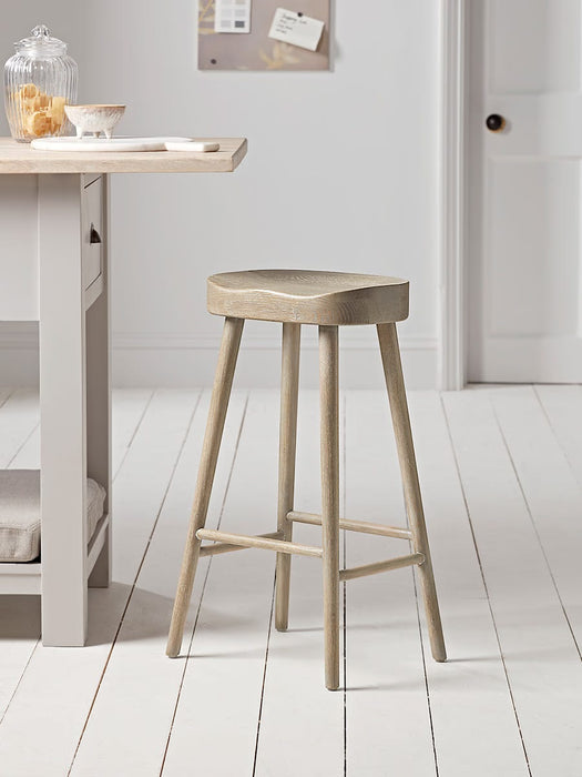 Weathered Oak Counter Stool - Walnut Effect