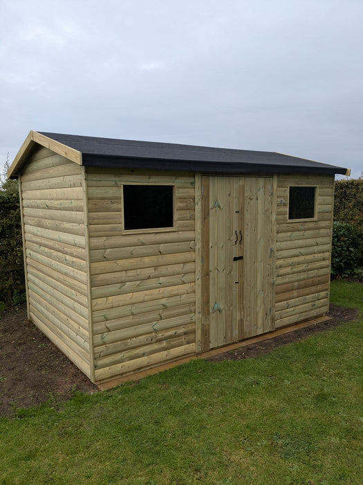 Large Heavy Duty Garden Shed Building with Double Doors & Window