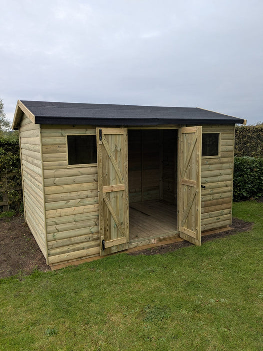 Large Heavy Duty Garden Shed Building with Double Doors & Window