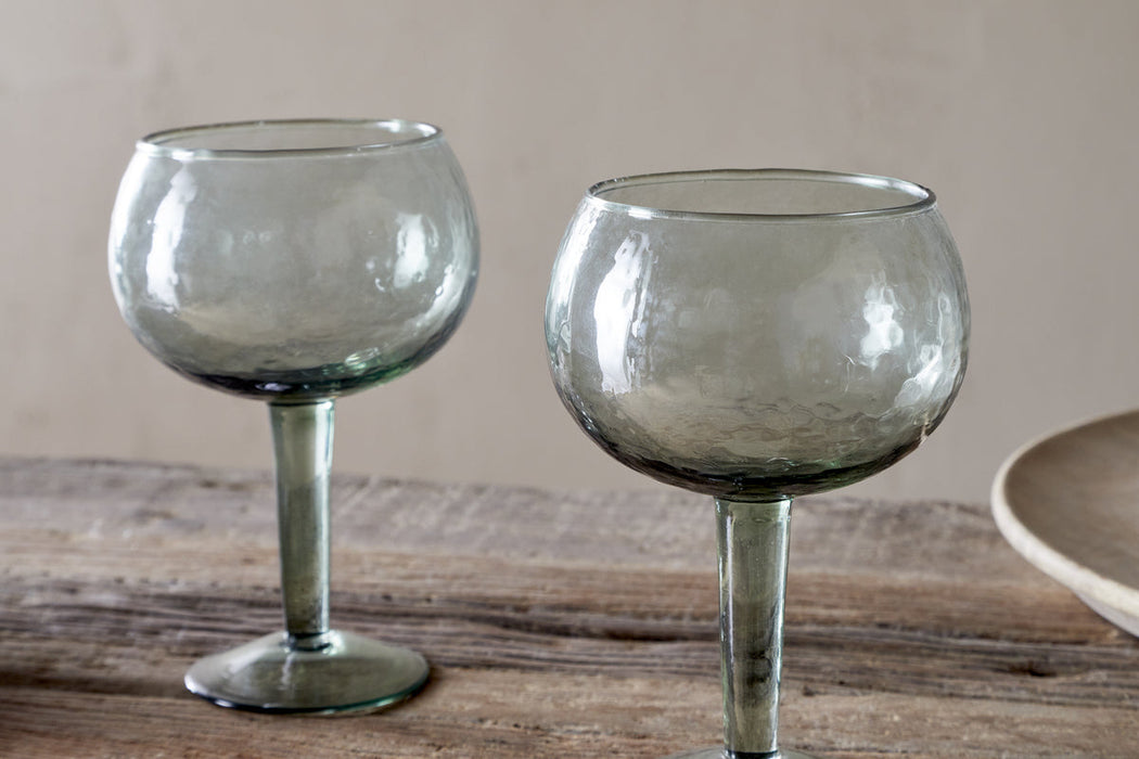 Yala Hammered Gin Glass - Sage Green Set of 2