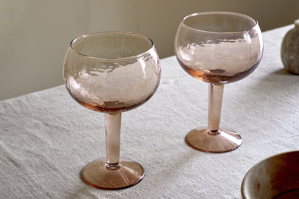Yala Hammered Gin Glass Dusty Terracotta Set Of 2