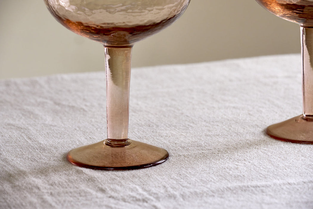 Yala Hammered Gin Glass Dusty Terracotta Set Of 2