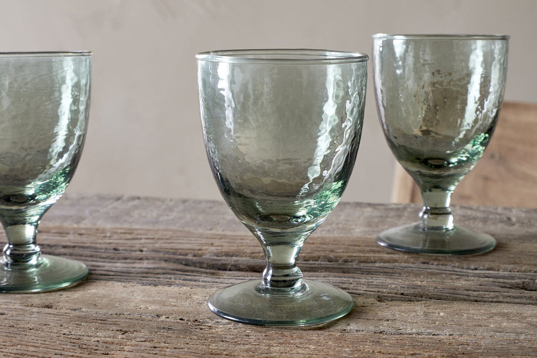 Yala Hammered Wine Glass Sage Green Set Of 4