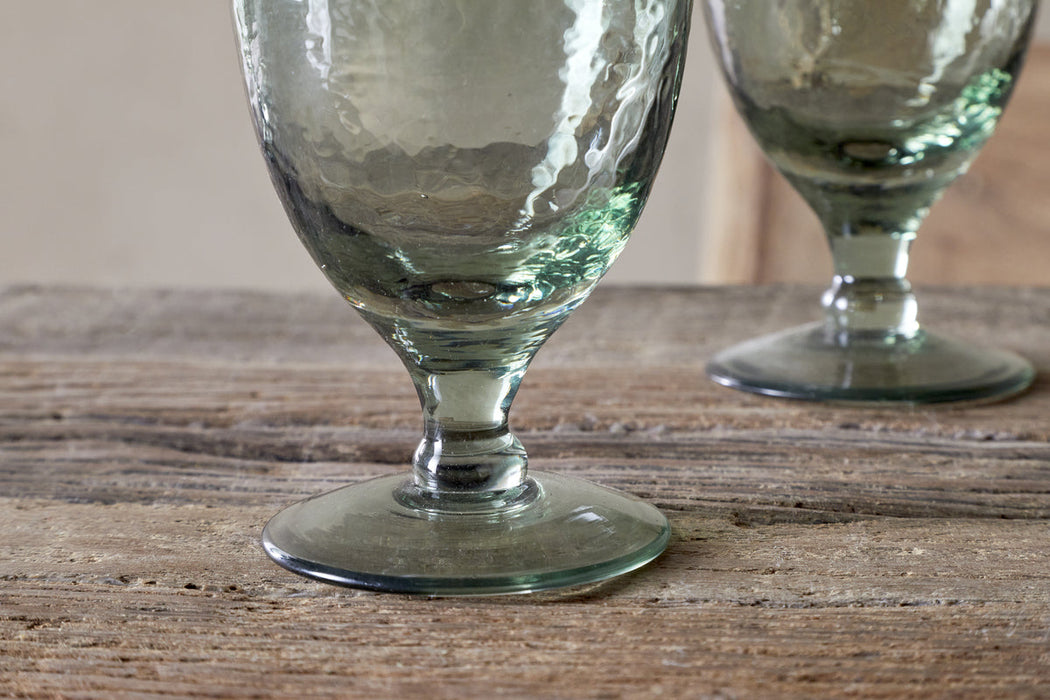 Yala Hammered Wine Glass Sage Green Set Of 4