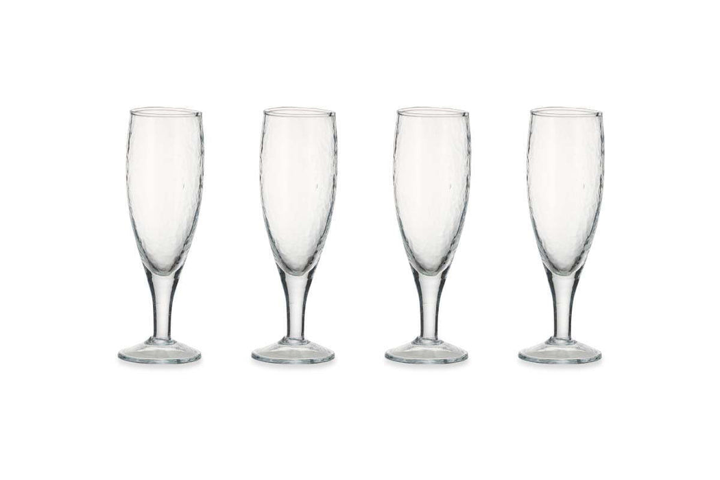 Yala Hammered Champagne Glass Clear Glass