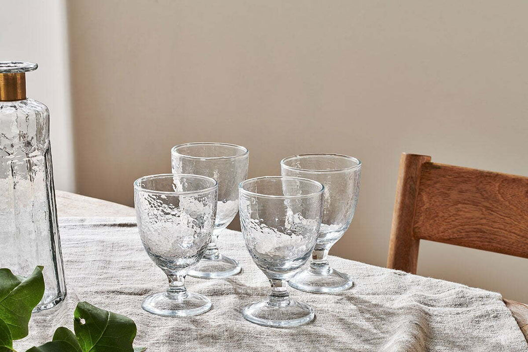 Yala Hammered Wine Glass Clear Glass