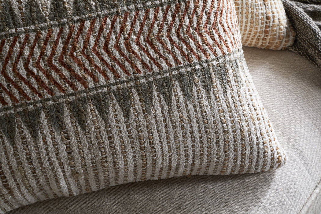 Zairya Jute Cotton Cushion Cover Natural Rust 60 X 40Cm