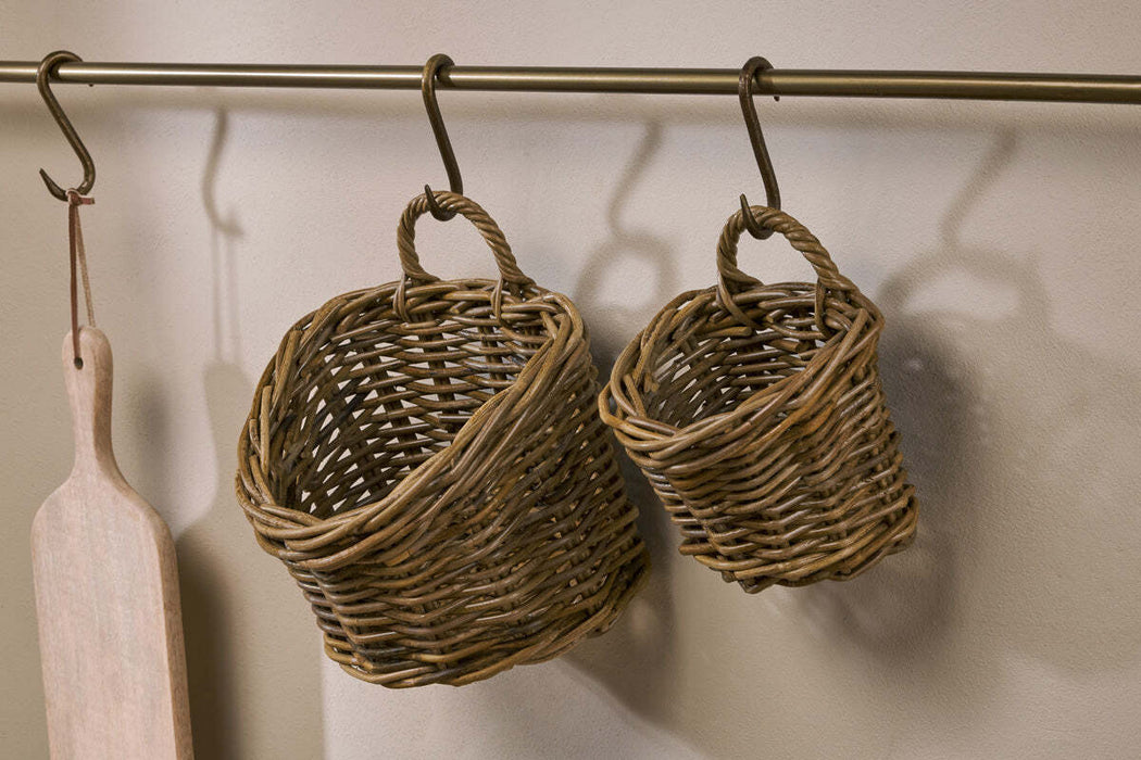 Zawar Rattan Hanging Baskets - Natural Set of 2