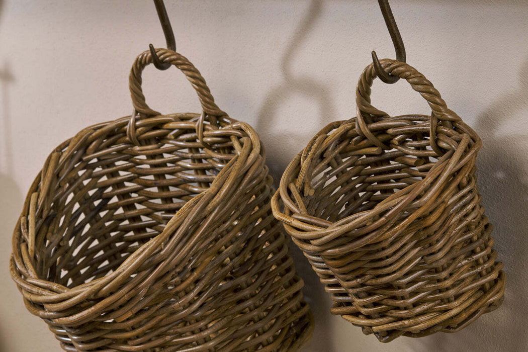 Zawar Rattan Hanging Baskets - Natural Set of 2