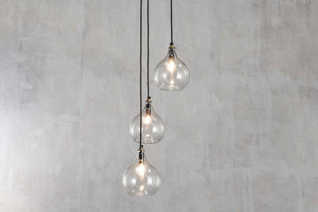 Ziva Recycled Glass Cluster Pendant - Clear