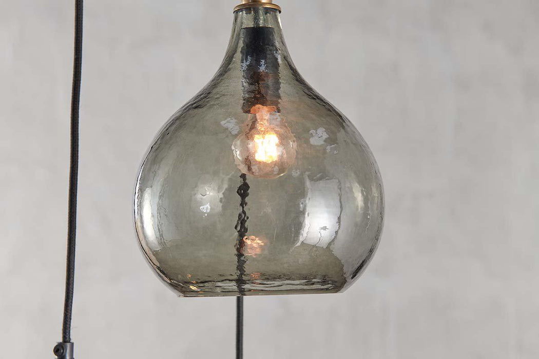 Ziva Recycled Glass Cluster Pendant Green Smoke
