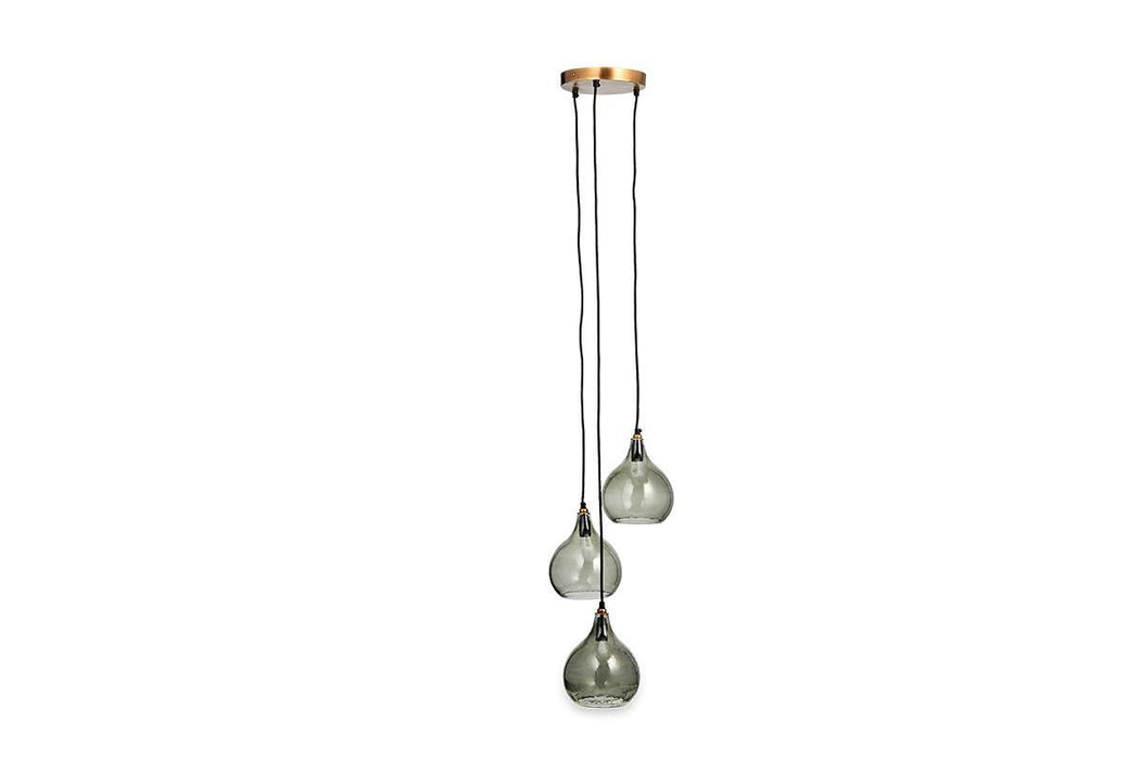 Ziva Recycled Glass Cluster Pendant Green Smoke