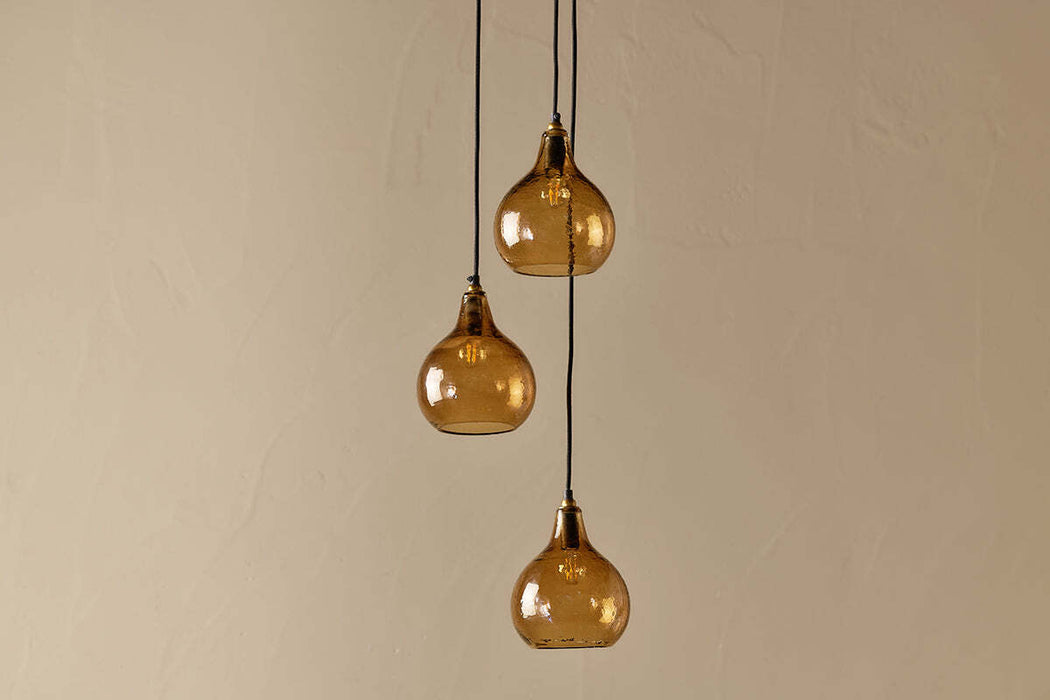 Ziva Recycled Glass Cluster Pendant Light Smoke Brown