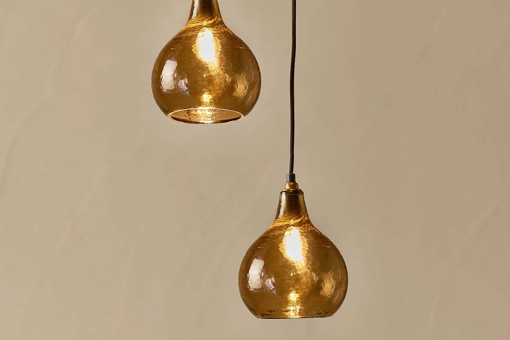 Ziva Recycled Glass Cluster Pendant Light Smoke Brown