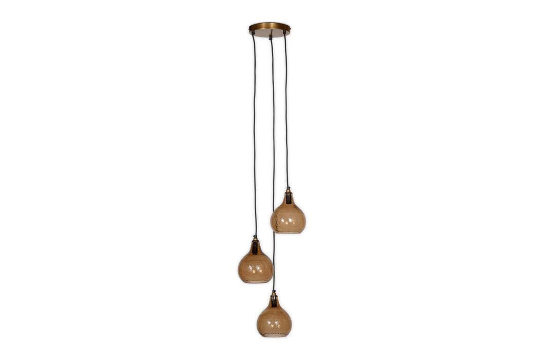 Ziva Recycled Glass Cluster Pendant Light Smoke Brown