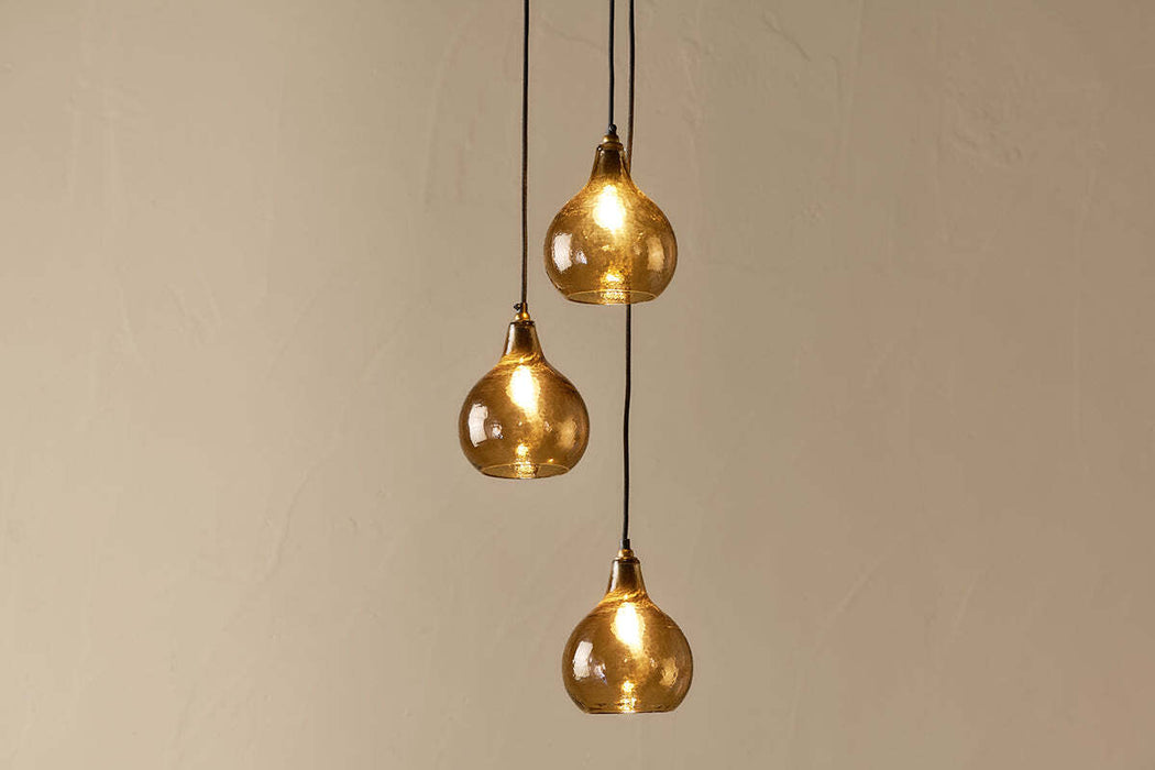Ziva Recycled Glass Cluster Pendant Light Smoke Brown