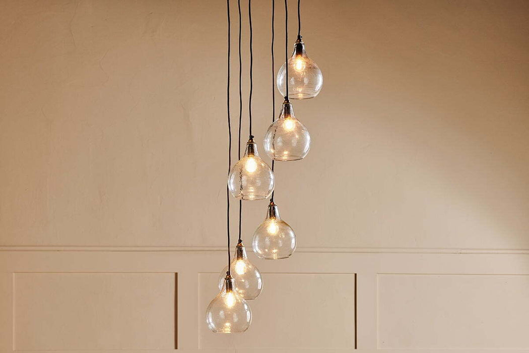Ziva Statement Recycled Glass Cluster Pendant Clear