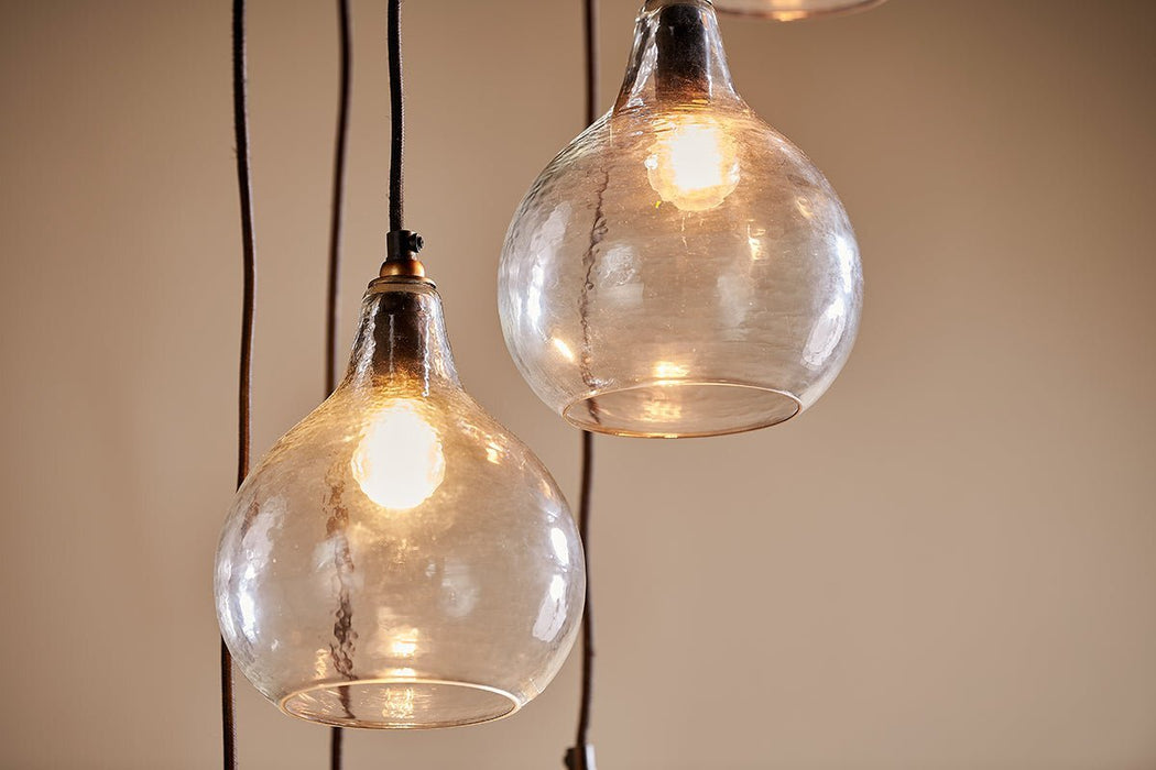 Ziva Statement Recycled Glass Cluster Pendant Clear