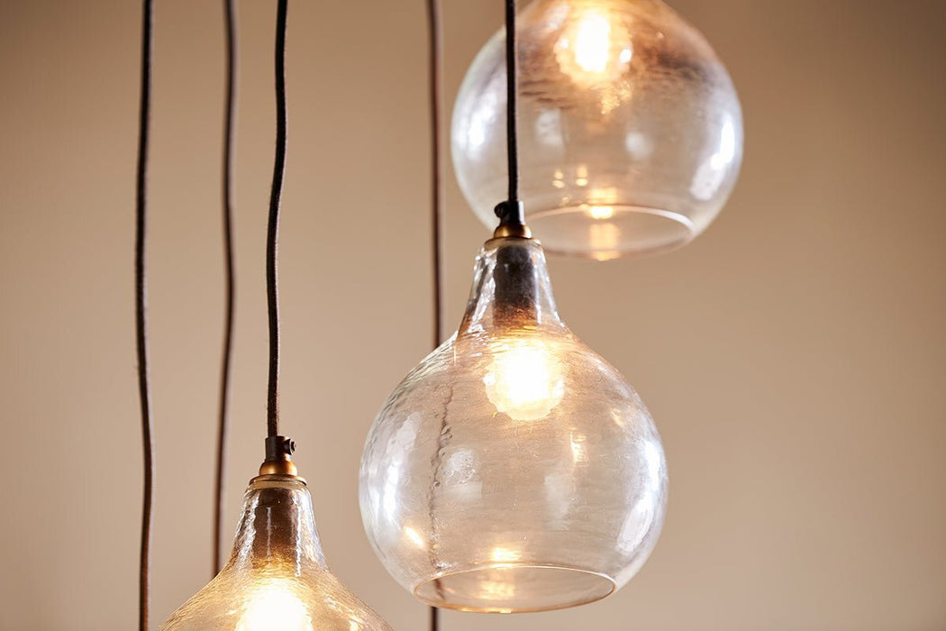 Ziva Statement Recycled Glass Cluster Pendant Clear