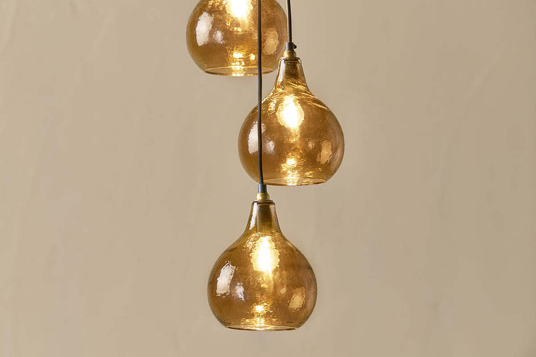 Ziva Statement Recycled Glass Cluster Pendant Light Smoke Brown