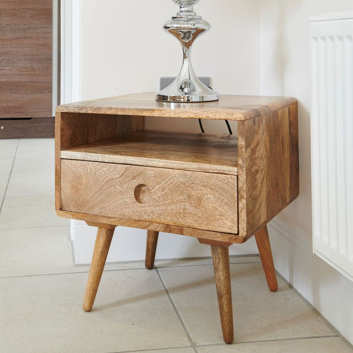 Light Vintage Mango Side Table - In Stock
