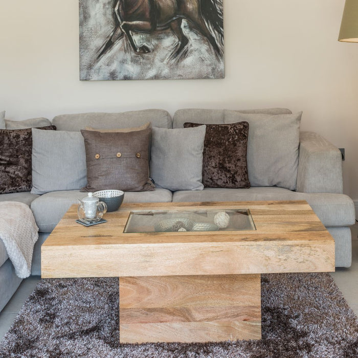 Light Dakota Mango Wood 115cm Pebble Table - In Stock