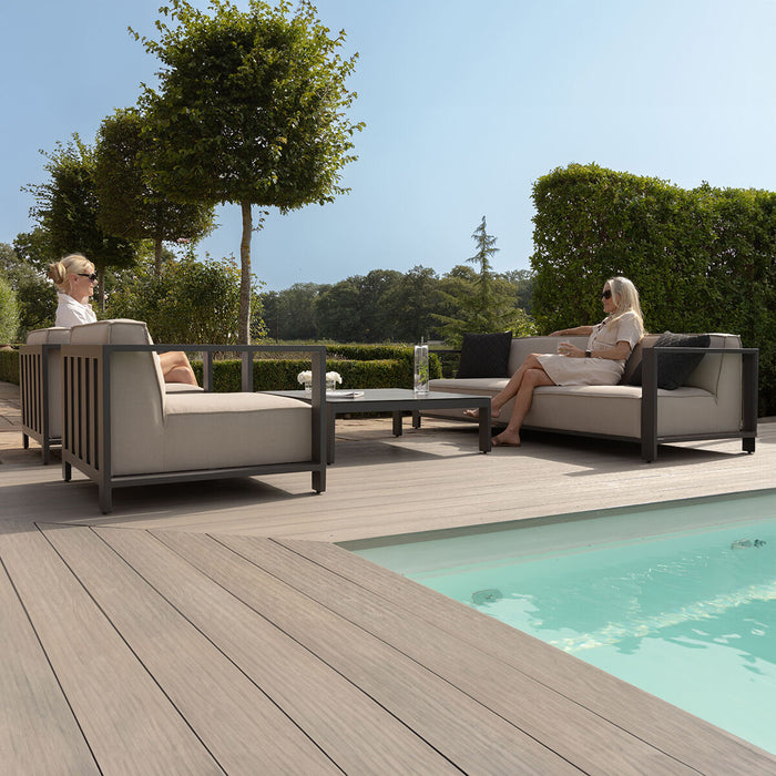 Outdoor Fabric Ibiza 3 Seat Sofa Set With Square Coffee Table