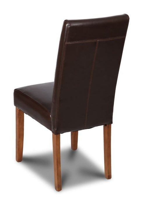 Brown Barcelona Leather Dining Chair 2 Colours Dark Leg - In Stock