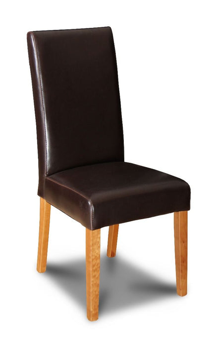 Brown Barcelona Leather Dining Chair Light Leg - In Stock