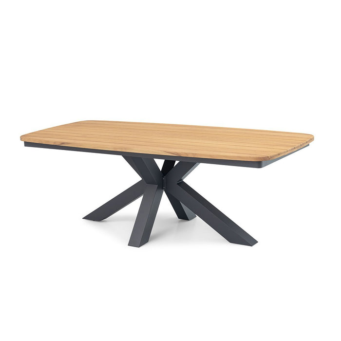 Jakarta Teak Oval Dining Table with 6 Rattan Oxford Hertiage Rattan Dining Chairs