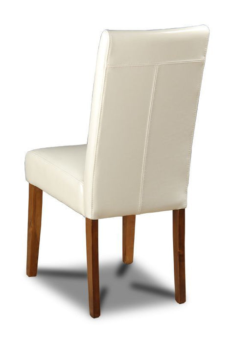 Cream Barcelona Leather Dining Chair 2 Colours Dark Leg - In Stock