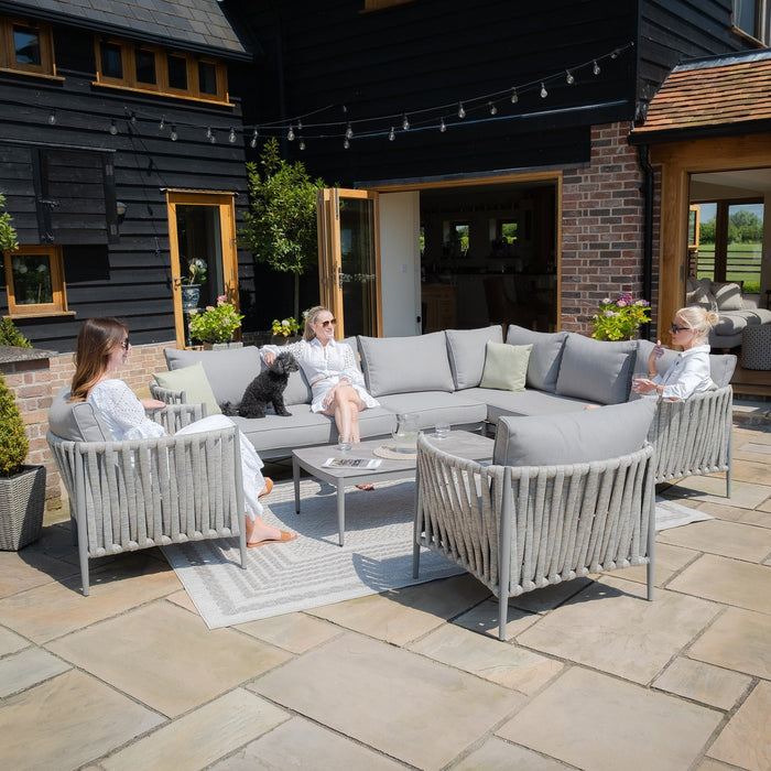 Milan Rope Weave Large Corner with 2 Armchairs