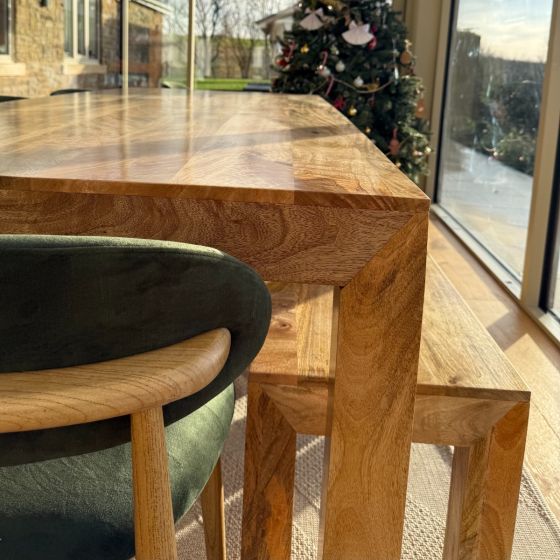 Acre & Artisan Light Solid Wood 220Cm Dining Table