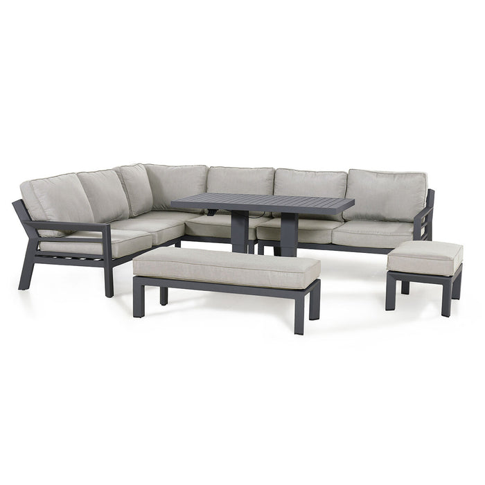 New York Aluminium Corner Dining Set with Rising Table