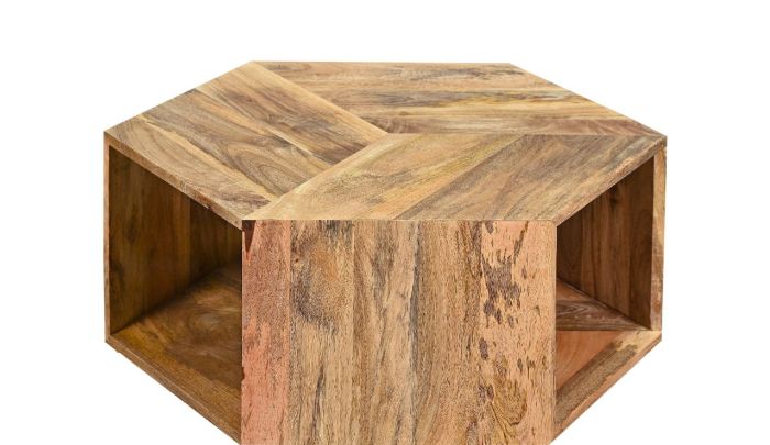 Acre & Artisan Geo Light Mango Hexagon Coffee Tables 1