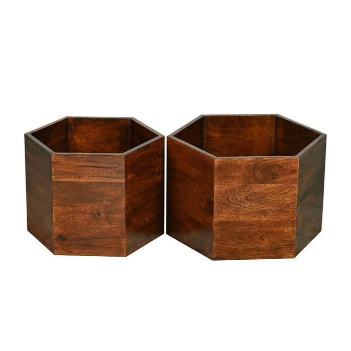 Geo Mango Hexagon Nest of Tables - In Stock