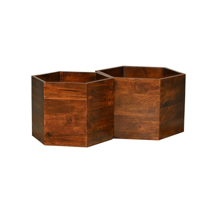 Geo Mango Hexagon Nest of Tables - In Stock