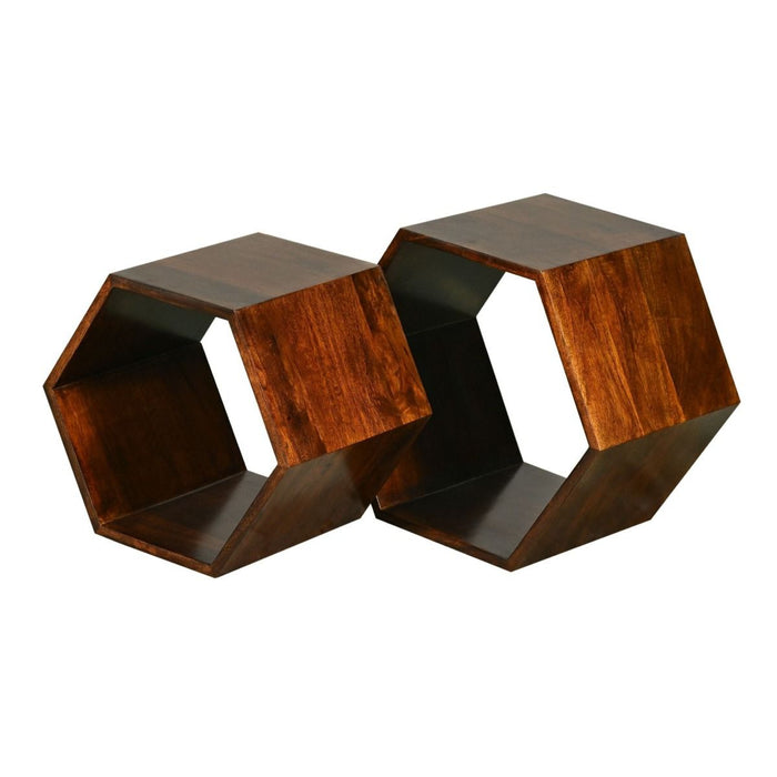 Geo Mango Hexagon Nest of Tables - In Stock